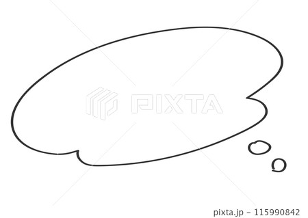 シンプルな線画の考え中の吹き出し 115990842