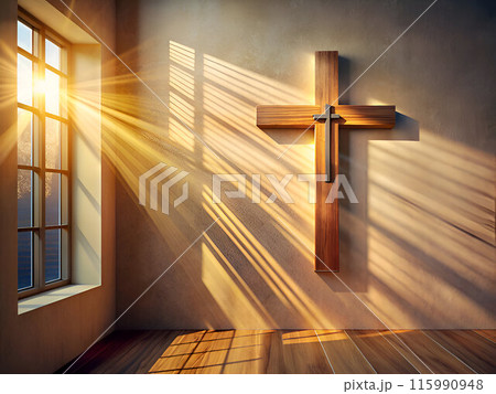 cross on the wall 115990948