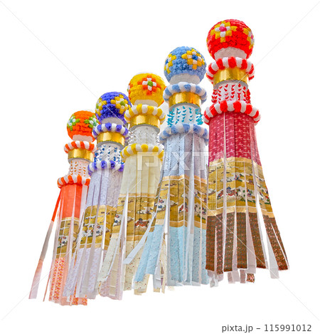 七夕の飾り、水彩風 115991012