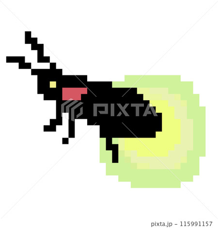 ドット絵 アニマルイラスト 蛍 115991157