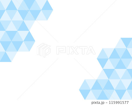 水色の六角形の飾りの斜めフレーム 水色の六角形の飾りの斜めフレーム 115991577