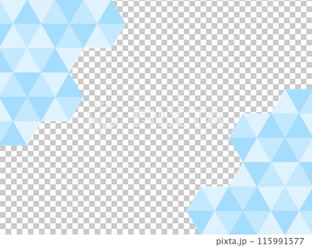 水色の六角形の飾りの斜めフレーム 水色の六角形の飾りの斜めフレーム 115991577