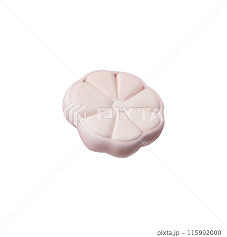 Ripe garlic head cut across cloves 3D vector icon, spicy food, organic condiment ingredient, raw vegetable farm product 115992000