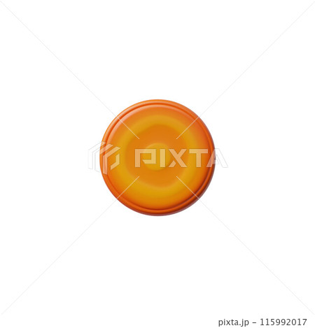 3D carrot slice vector icon for healthy food design. 115992017