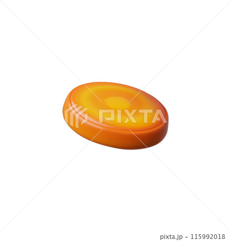 Fresh carrot slice 3D plastic style vector icon, glossy orange vegetable round piece, natural organic farm plant food 115992018