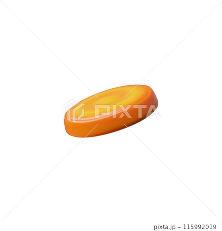 3D vector round carrot slice for health and cooking design. 115992019