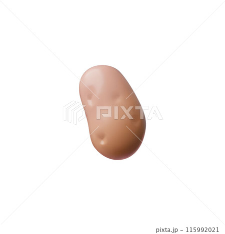 Whole potato with peel 3D plastic vector icon, glossy raw vegetable, vegan ingredient, farm organic tuber plant food 115992021