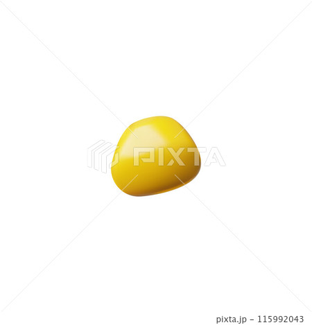 3D illustration with glossy yellow corn grain on a white background, ideal for organic cooking 3D illustration with glossy yellow corn grain on a white background, ideal for organic cooking 115992043