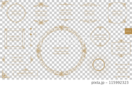 豪華金色古董框架和裝飾框架設計套裝優雅婚禮 115992323