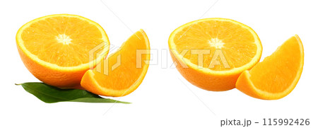 Set of Oranges, isolated on transparent background 115992426