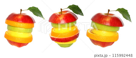 Set of Assorted and Mixed Apples, isolated on transparent background Set of Assorted and Mixed Apples, isolated on transparent background 115992448