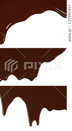 Set of Melted Chocolate Dripping, isolated on transparent background 115992457
