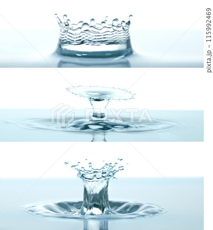 Set of Water splashes like crown, isolated on transparent Set of Water splashes like crown, isolated on transparent 115992469