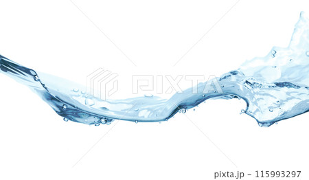 Water wave isolated on white background close-up, clean drinking water concept 115993297