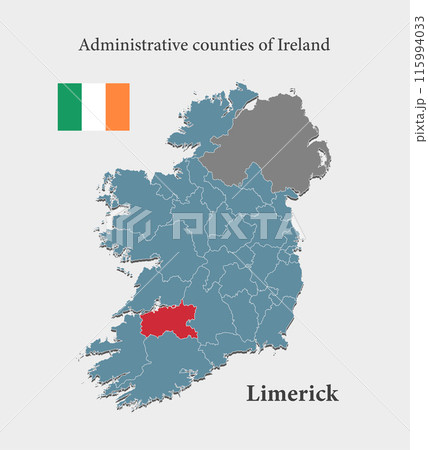 Vector map Ireland, county Limerickのイラスト素材 [115994033] - PIXTA