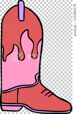 Groovy Western Cowboy HaGroovy Western Cowboy boot Halloween Retro Funky Cartoon Doodle lloween Retro Funky Cartoon Doodle 115994179