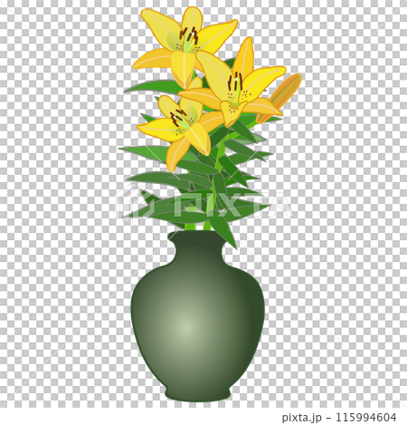 Illustration of lilies in a vase Illustration of lilies in a vase 115994604