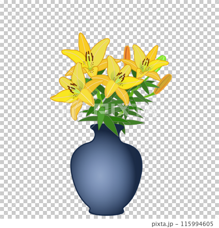 Illustration of lilies in a vase Illustration of lilies in a vase 115994605