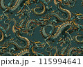 Pattern of asian dragon. Vector illustration. Suitable for fabric, mural, wrapping paper and the like. generative AI 115994641
