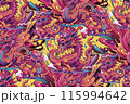 Pattern of asian dragon. Vector illustration. Suitable for fabric, mural, wrapping paper and the like. generative AI 115994642