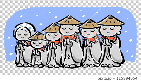 Kasa Jizo - Hand-drawn illustration with brush strokes 115994654