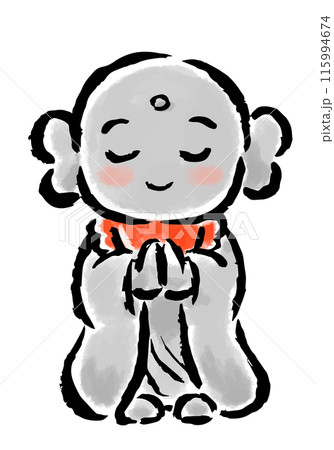 手を合わせるお地蔵さん 筆タッチ手描きイラスト 手を合わせるお地蔵さん 筆タッチ手描きイラスト 115994674