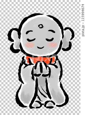 手を合わせるお地蔵さん 筆タッチ手描きイラスト 手を合わせるお地蔵さん 筆タッチ手描きイラスト 115994674