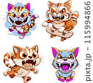 Set of designs. Funny angry kittens for your work logo, merchandise t-shirt, stickers and label designs, poster, greeting cards advertising business. generative AI 115994866