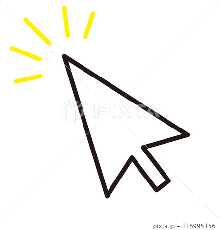 矢印　クリック　ポインター　注目　アイコン　イラスト　線画 115995156