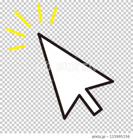箭頭點選指標注意圖示插圖線描 115995156