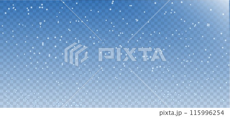 Snow realistic landscape background with snowfall and snowflakes. Vector 115996254