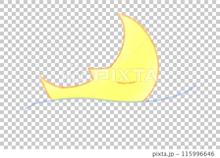 Crescent moon sinking into the sea 115996646