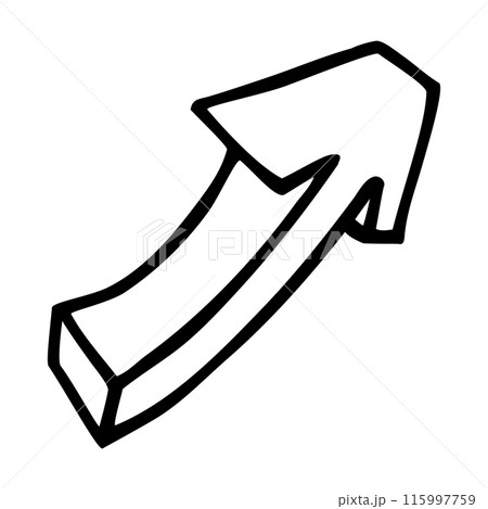 Doodle up arrow symbol hand drawn with thin line Doodle up arrow symbol hand drawn with thin line 115997759