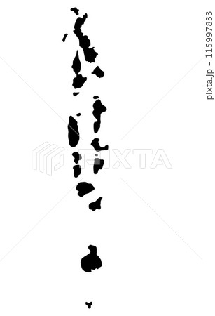 Black Silhouette of a Maldives Country land Map 115997833