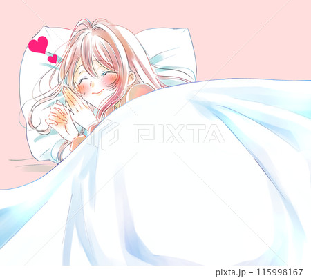 恋する笑顔で眠る女性 115998167