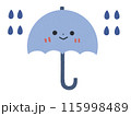 傘と雨　アイコン 115998489