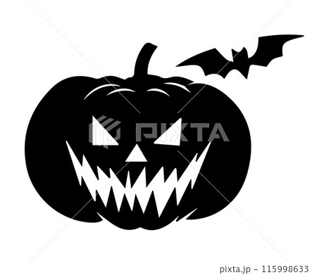 Bat And Pumpkin Silhouette vector Bat And Pumpkin Silhouette vector 115998633