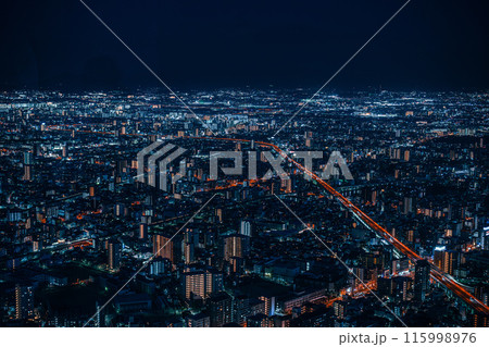 ハルカス300展望台から見る大阪の夜景 ハルカス300展望台から見る大阪の夜景 115998976