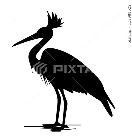 Stylized Heron Silhouette vector illustration 115999025