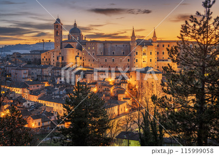 Urbino, Italy medieval walled city in the Marche Region 115999058