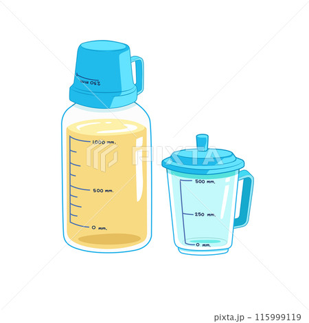 Bottle for measuring, measuring cup. 115999119