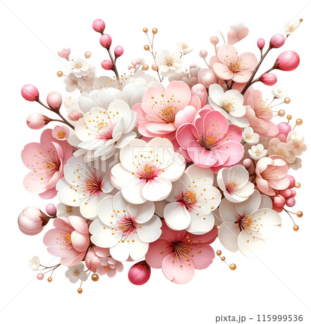 branch with cherry flowers 115999536