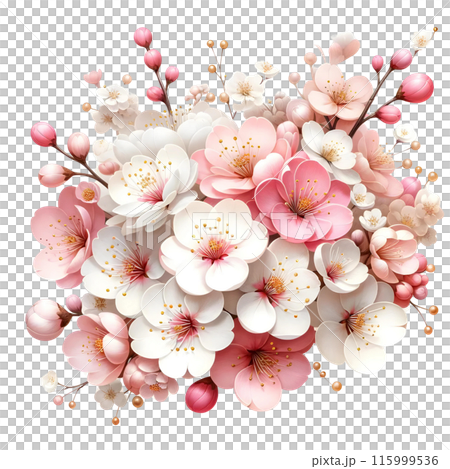 branch with cherry flowers 115999536