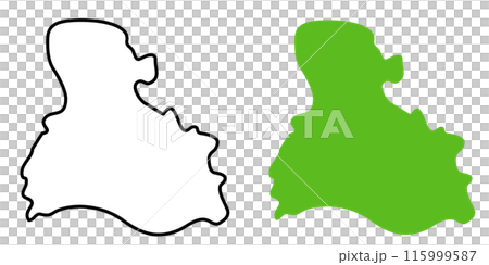 簡單的日本兵庫縣地圖圖示說明 115999587