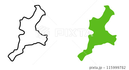 シンプルな日本の三重県の地図のアイコンイラスト 115999782