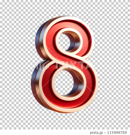 3d number eight 115999789