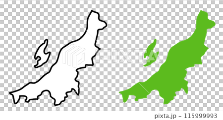 Simple Japan Niigata prefecture map icon illustration 115999993