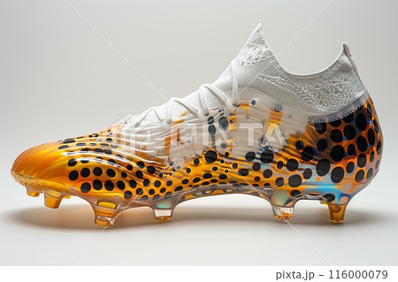 Vibrant Orange and Black Soccer Cleat or Football Boot 116000079