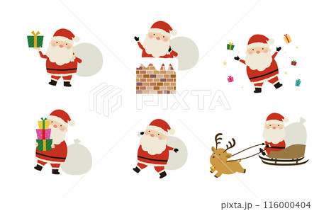 サンタクロースのイラストのポーズセット 116000404