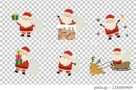 サンタクロースのイラストのポーズセット 116000404